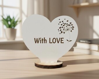 Heart Stand Laser Cut Files SVG DXF | Love Heart | Romantic Gift Sign | Wedding Decor