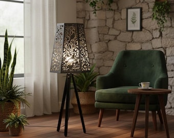 Floor Lamp Shade Birds Template | Laser Cut Files SVG DXF | Glowforge CNC Wood