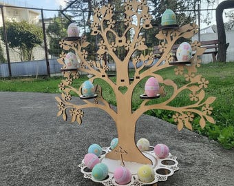 Easter Egg Holder Tree SVG | Laser Cut Wooden Egg Stand Template (Digital Download)