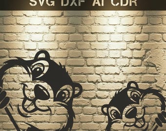 Funny Peeking Chipmunks SVG Design | Farmhouse Woodland Animal Decor (Digital Download)