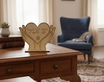 Heart in Hands Laser Cut File SVG | Template | Glowforge DXF CNC | Wooden Decor Pattern
