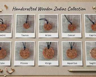Zodiac Signs Laser Cut Files Bundle | Astrology Pendants (Keychains) SVG DXF