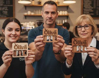 Wooden Name Badge SVG Template | Laser Cut Name Tag File (Digital Download)