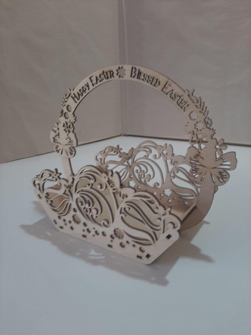 Easter Basket Laser Cut Files SVG DXF | Happy Blessed Easter| Glowforge ...