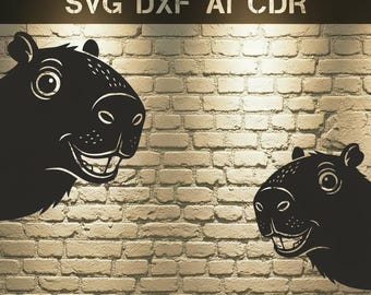 Funny Capybaras SVG Cut Files – Peeking Capybara Design for Crafts (Digital Download)