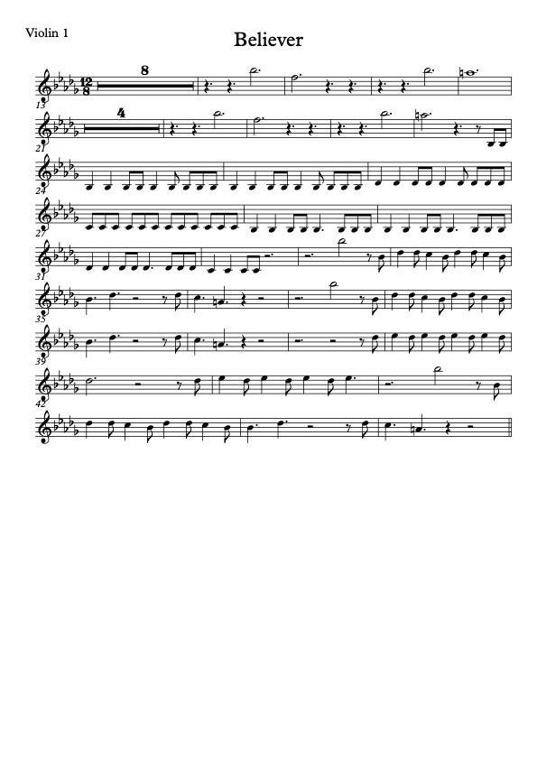 Believer Sheet Music - Etsy