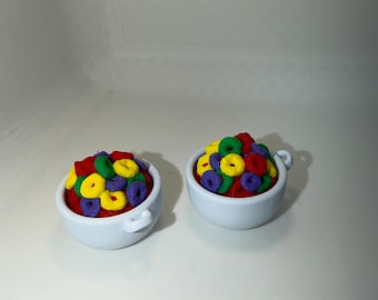 Cereal Bowl Fidget Clicker Toy – Colorful Fruit Loops Inspired Stress Relief Tool