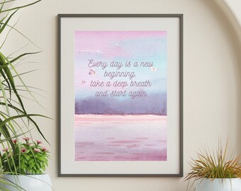 Inspirational Quote Poster: Pastel Pink-Purple Wall Art (Digital Download)