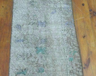 2 x 7 Turks vintage loper tapijt, handgemaakte boho nötr lopers tapijten, 1,9 x 7 ft,