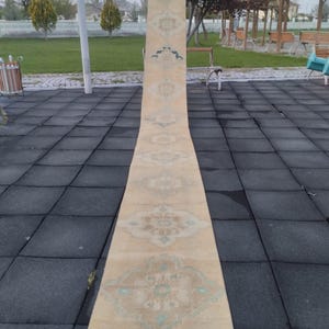 2x24 stair runner rug, turkish runner rug, oushak runner rug, long runner rug, home decor rug, 2.2x23.7 ft,size:65x718cm.