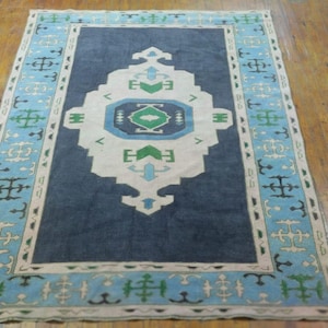 5.7x7.5 ft, turkısh vintage oushak rug, handmade wool rug, size:169x225 cm.