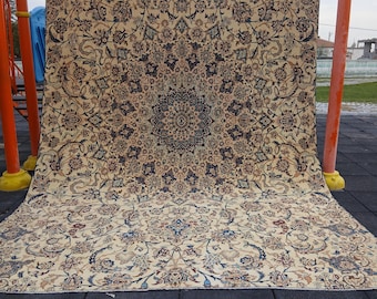 oversıze rug,turkish area rug,livingroom rug,bedroom rug,oushak rug,9x15 area rug,oriental rug,vintage rug,9.1x14.7ft,size: 277x443cm.