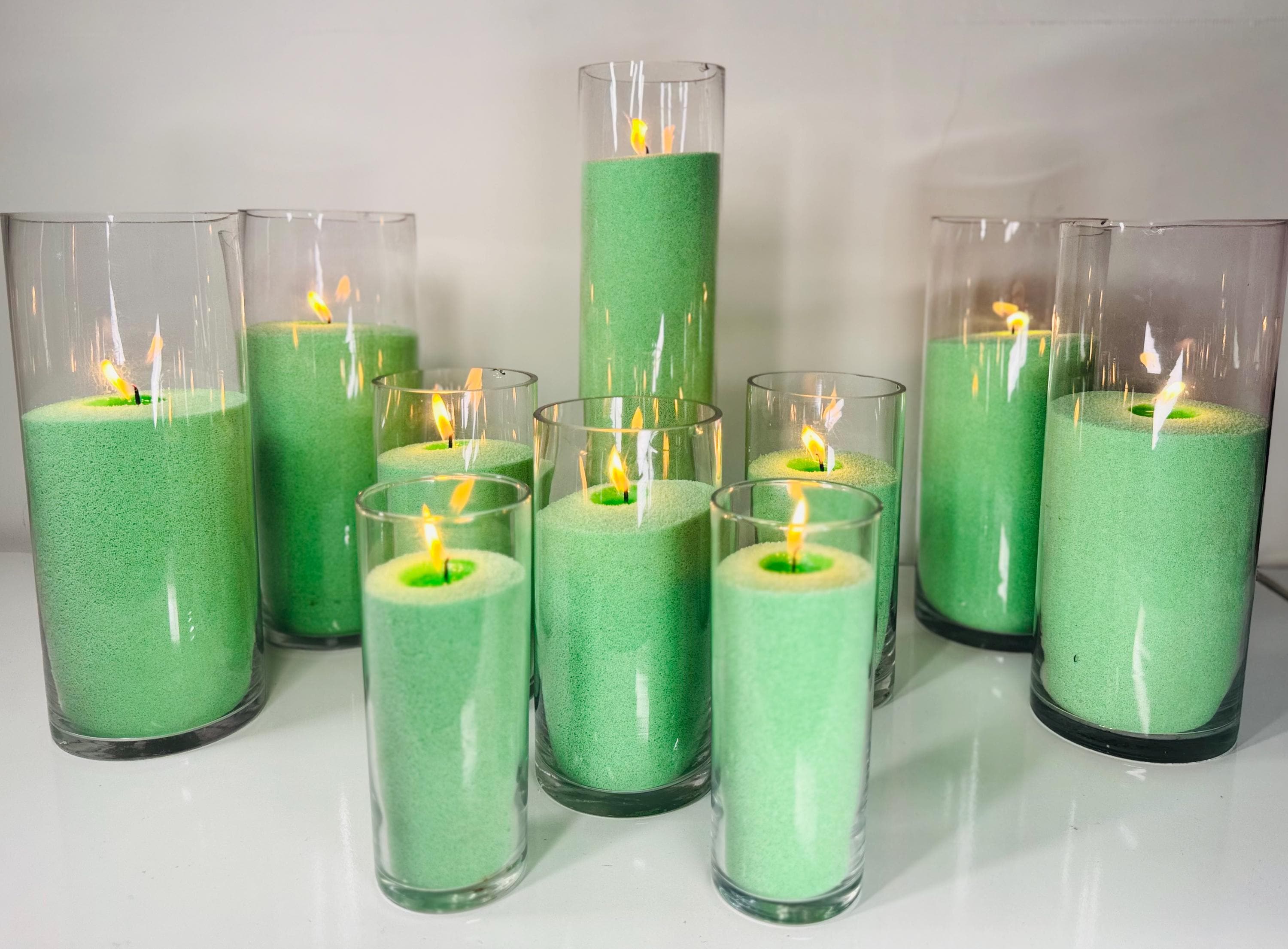 Vela Verde Claro Arena Con Mechas 1kg 5kg 10kg 20kg