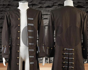Handmade Captain Jack Sparrow Coat: Pirate Cosplay Costume