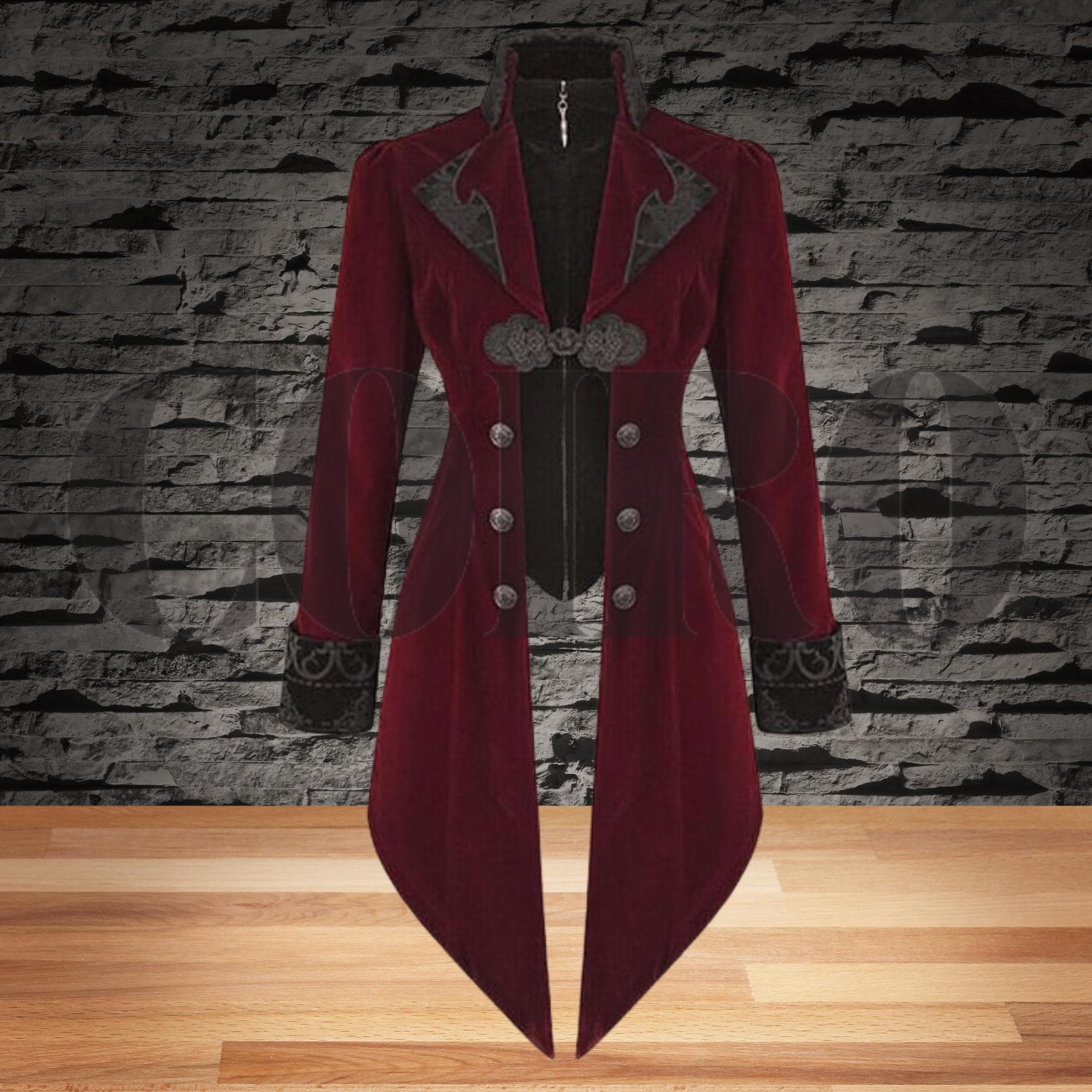 gothic jacket red tailcoat womens