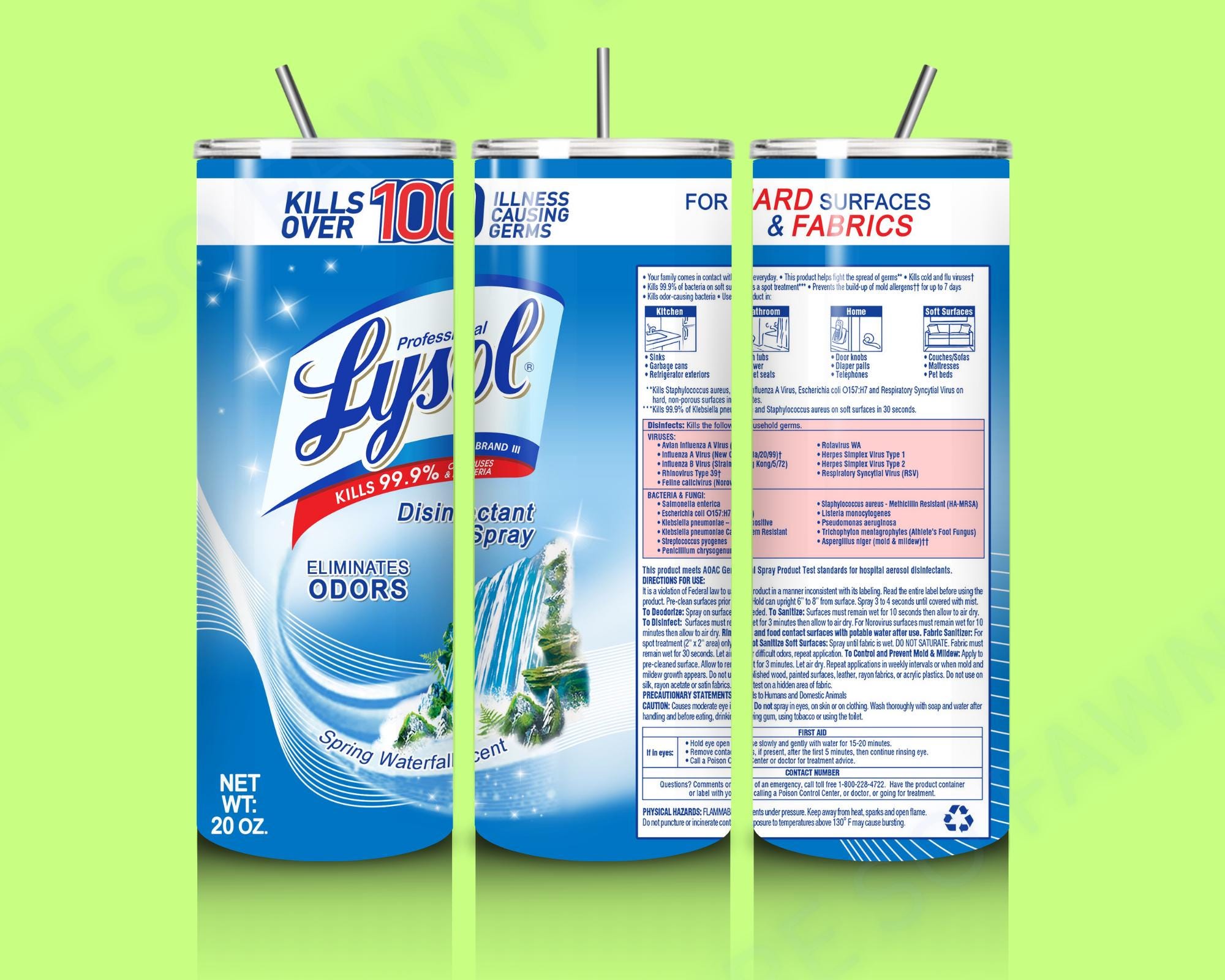 Lysol-inspired 20 Oz Tumbler PNG | Funny Disinfectant Design