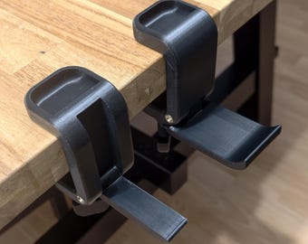 Foldable Table Hook for Headphones, Backpack or Purse with Adjustable Screw - 3D Printed