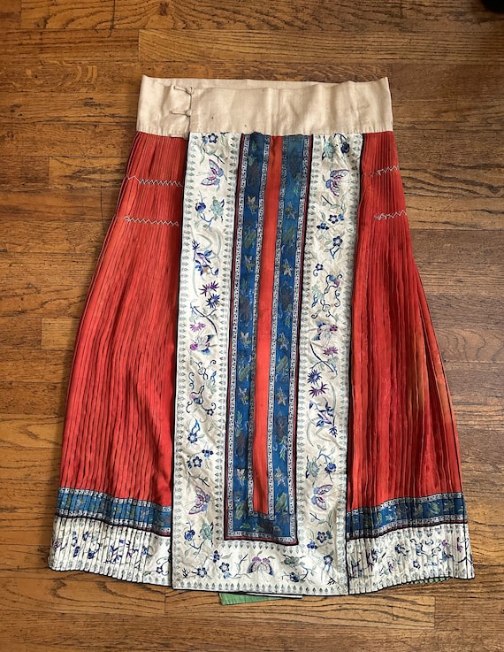 Antique Chinese Silk Skirt - Qing Dynasty