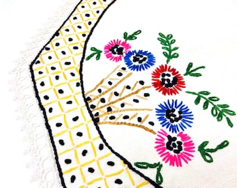 Vintage Hand Embroidered Table Decor