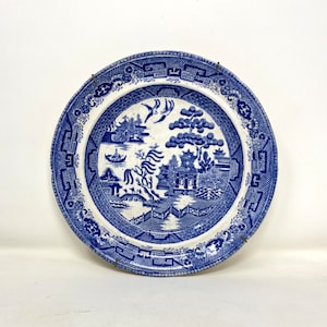 H S & Co Stoneware Antique Blue Willow Plate