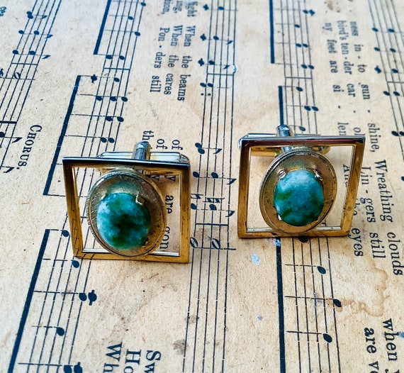 Dante Jade Cufflinks - Circa 1960 - image 4