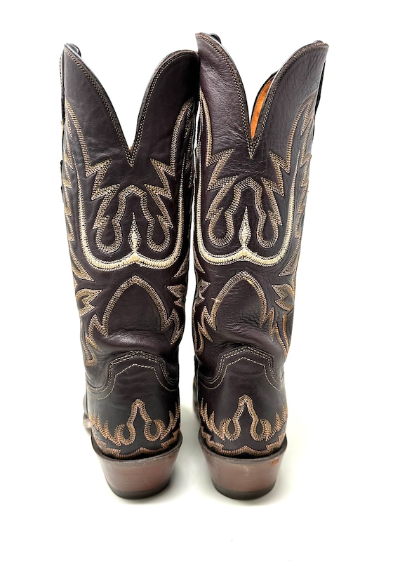 Lucchese Embroidered Leather Western Boots - image 3
