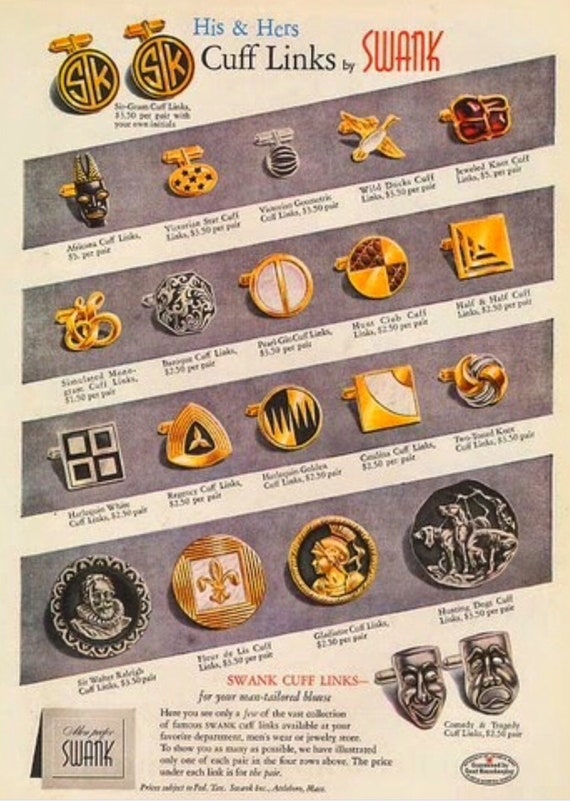 Swank Cufflinks - Vintage 1960's Goldtone Coat of… - image 9