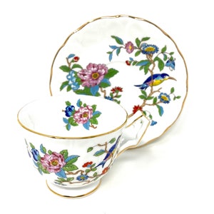 Aynsley Pembroke Bone China Teacup and Saucer - Made in England