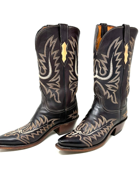 Lucchese Embroidered Leather Western Boots