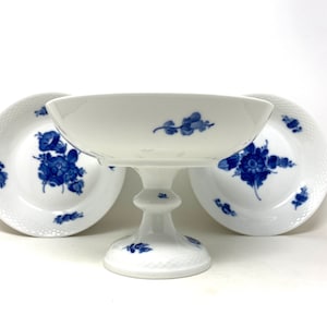Royal Copenhagen Pedestal Service with Bowls - Blue Flower - Circa 1968