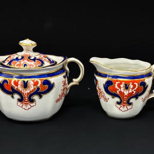 Royal Crown Derby Imari Sugar Bowl and Creamer