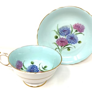 Paragon China Tea Cup and Saucer - Bachelor Buttons