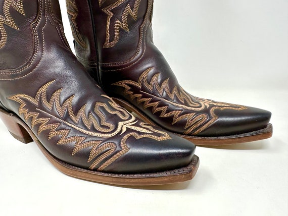 Lucchese Embroidered Leather Western Boots - image 2