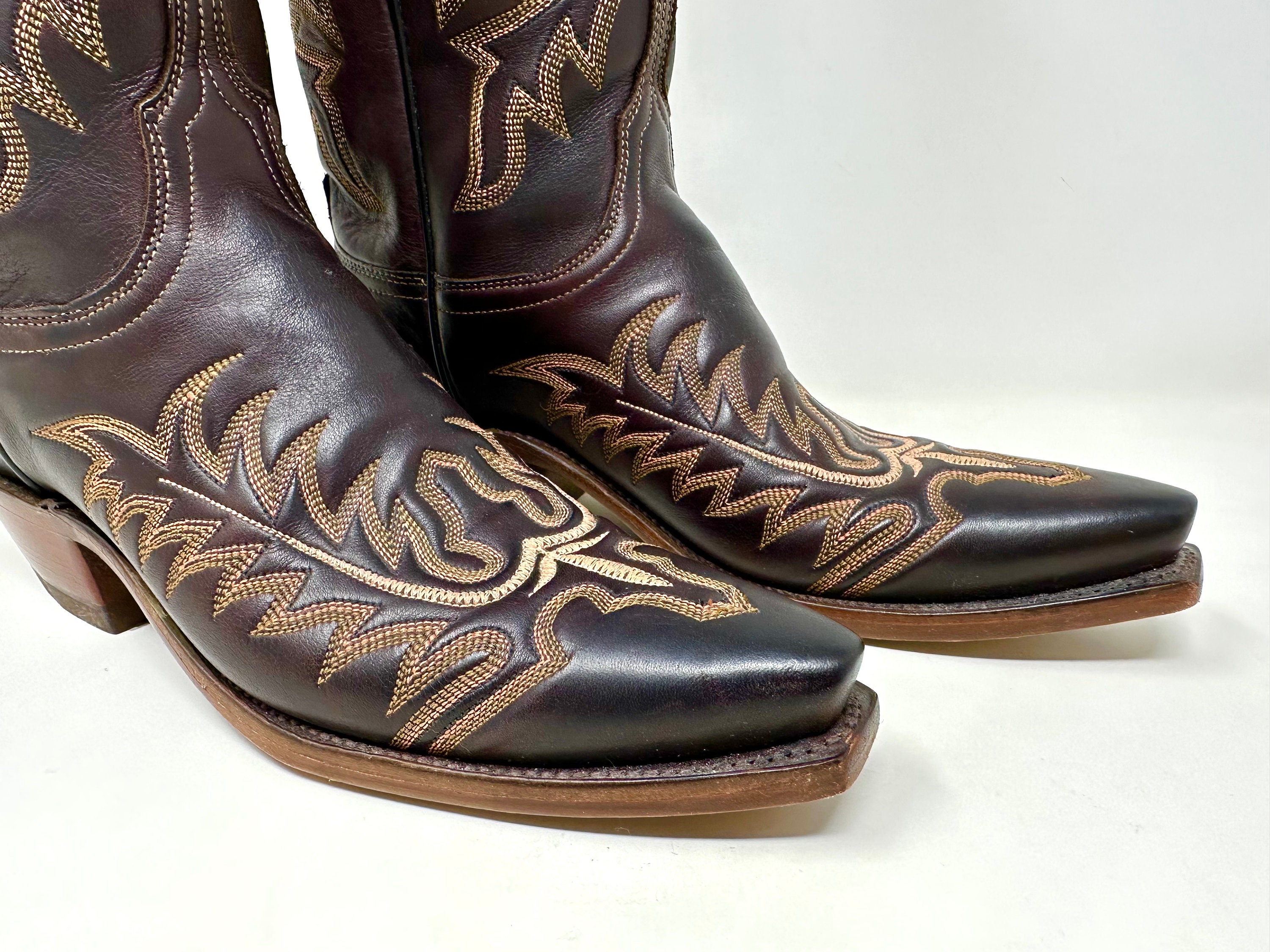 Lucchese Embroidered Leather Western Boots - Etsy