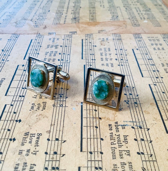 Dante Jade Cufflinks - Circa 1960 - image 6