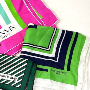 Vintage French Silk Scarves - Lot of 3