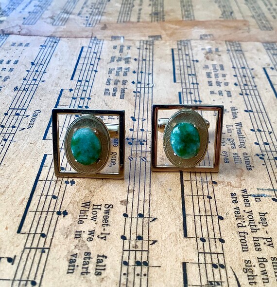 Dante Jade Cufflinks - Circa 1960 - image 10