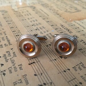 Vintage Hickok Amber Cufflinks - 1940&#39;s