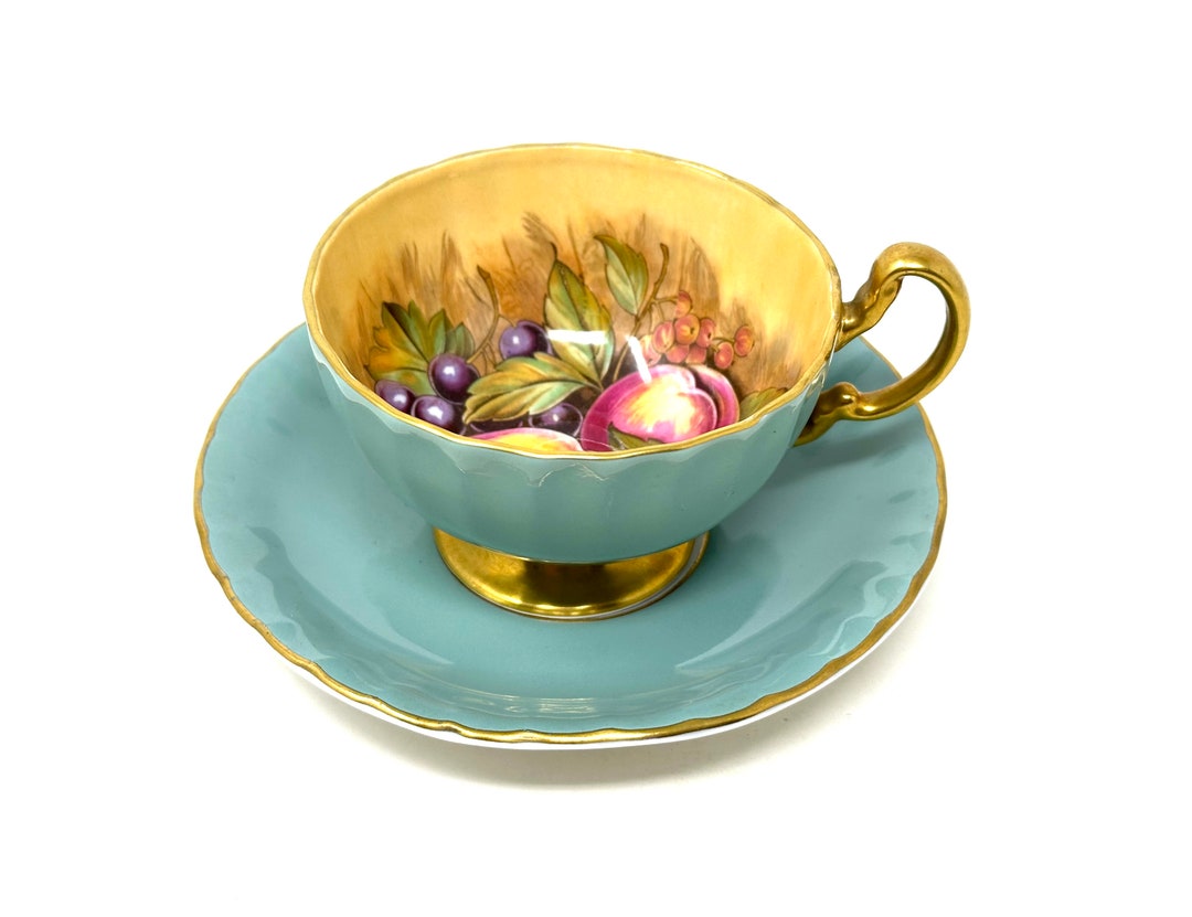 Aynsley D Jones Teacup and Saucer Etsy
