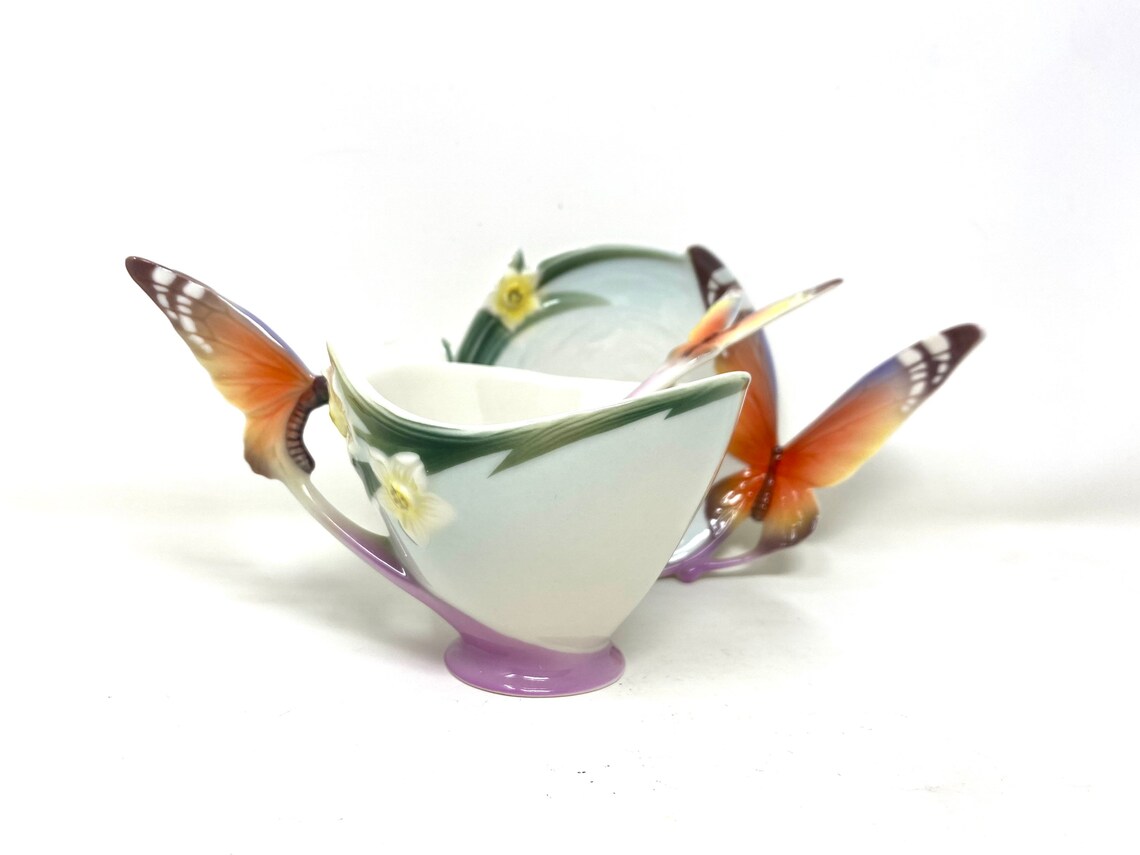 Franz Porcelain Butterfly Teacup and Saucer Etsy