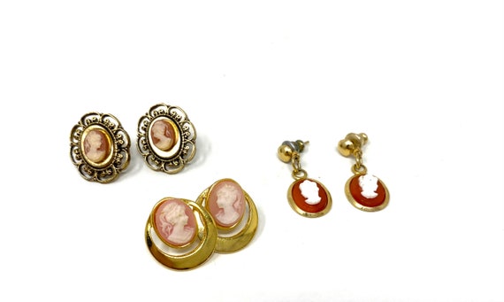 Vintage Cameo Earrings - Circa 1960 - image 1