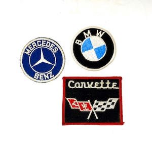Vintage Patches - Lot of Three - Mercedes, BMW, Corvette