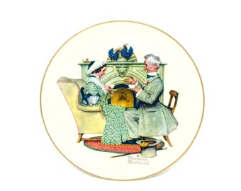 Norman Rockwell Plate - Winter - Gaily Sharing Vintage Times - The Four Seasons Series