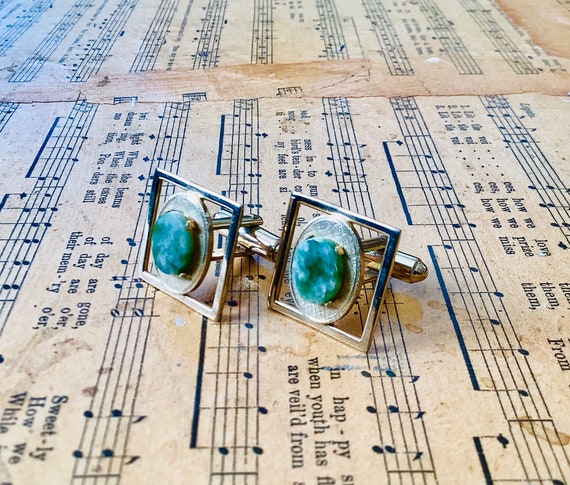 Dante Jade Cufflinks - Circa 1960 - image 3