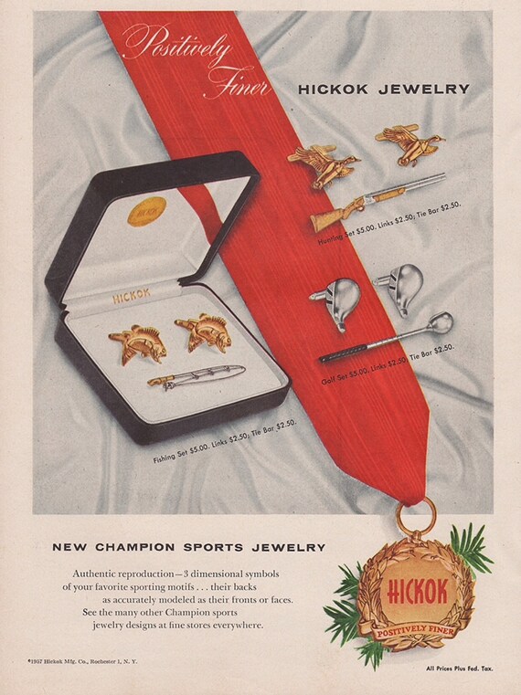 Boutons De Manchette Vintage Hickok Années 70 - Or Et Camée - Style Enveloppant