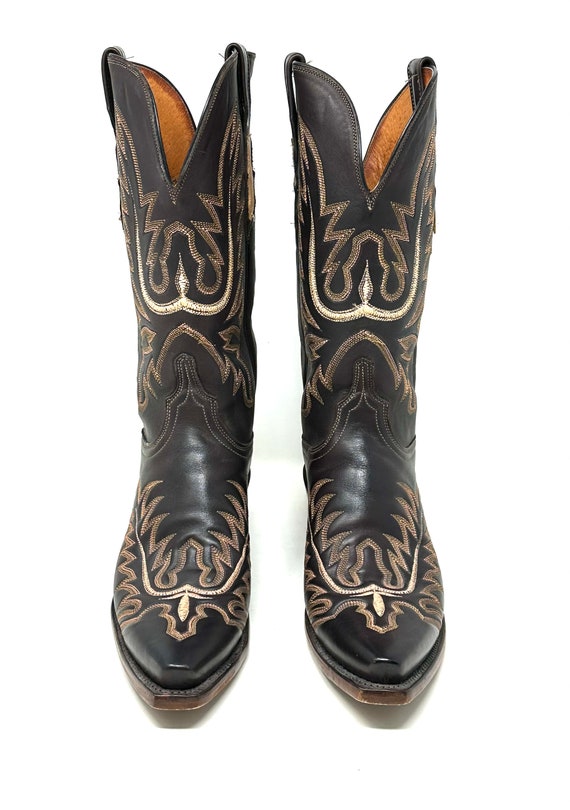Lucchese Embroidered Leather Western Boots - image 6