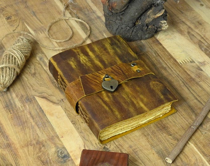 Featured listing image: Handmade Vintage Leather Journal Diary Sketchbook – Antique Writing Notebook with Lock & Key, Wedding Anniversary Birthday Gift for Women