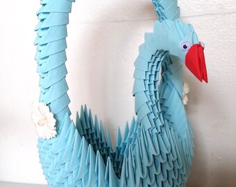 Tutorial How To Make 3d Origami Swan Basket Etsy