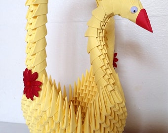 Tutorial How To Make 3d Origami Swan Basket Etsy