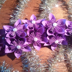 Set of 4 origami flower ornaments